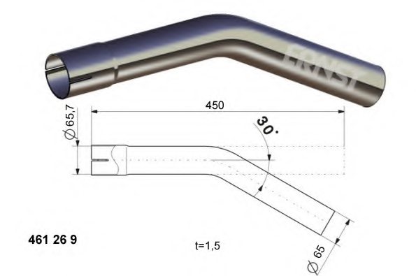 ERNST 461269 Exhaust Pipe, universal